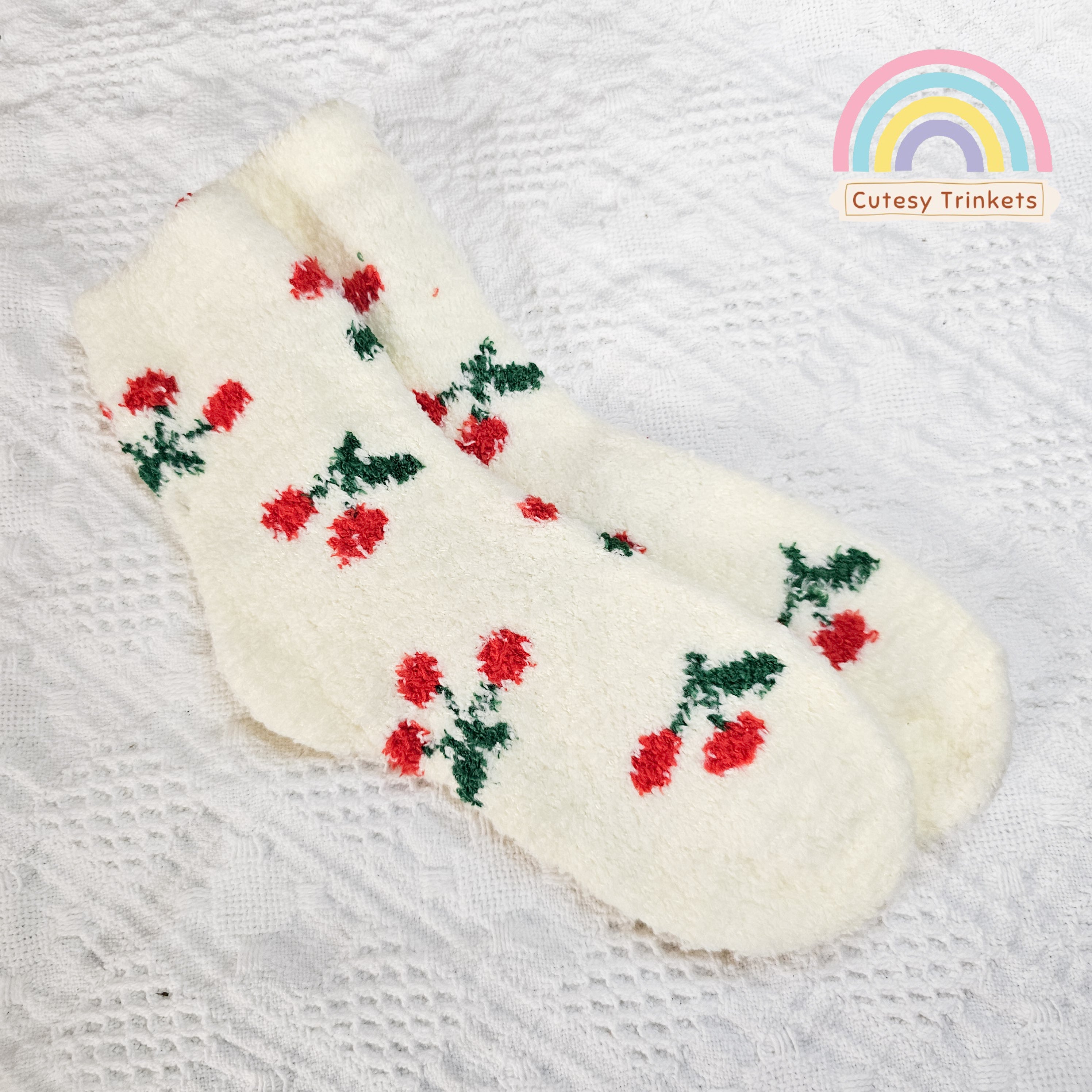 Cozy Berry Fuzzy Socks