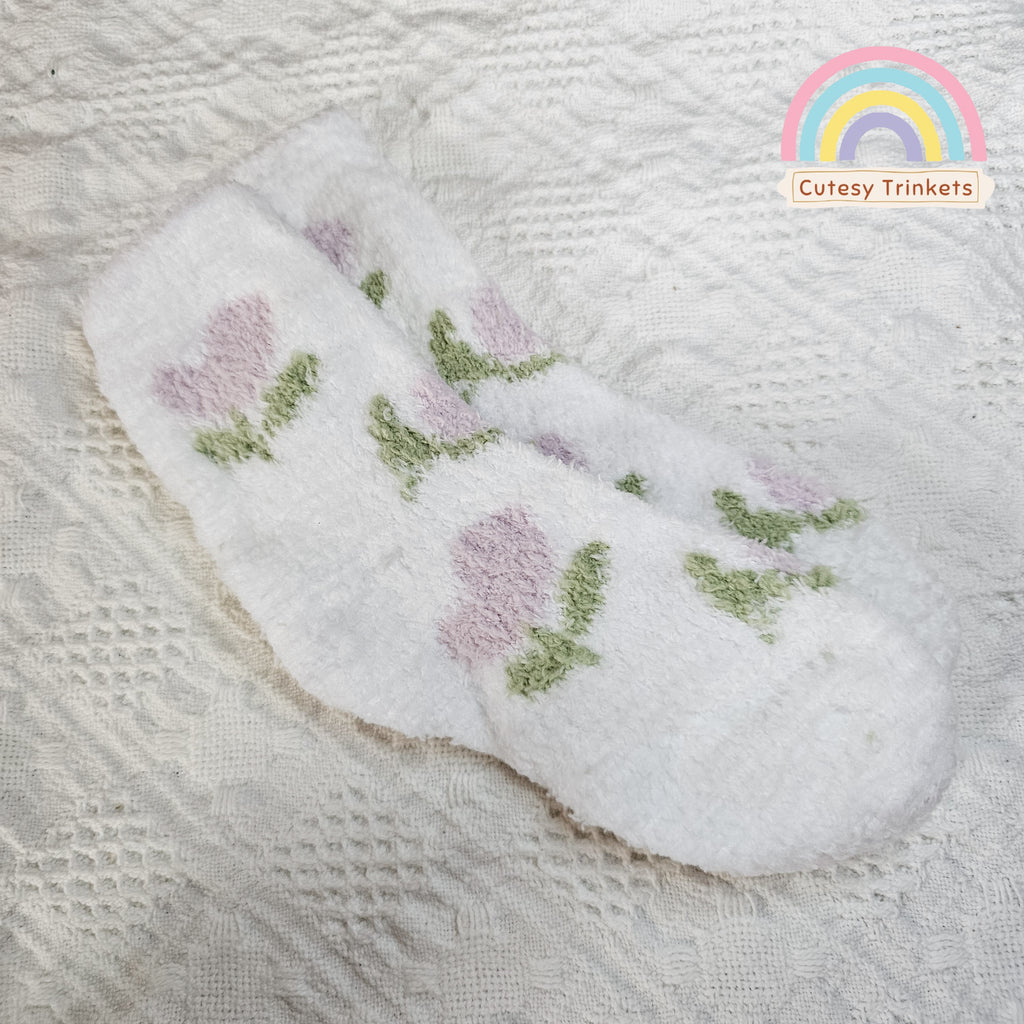Cozy Berry Fuzzy Socks