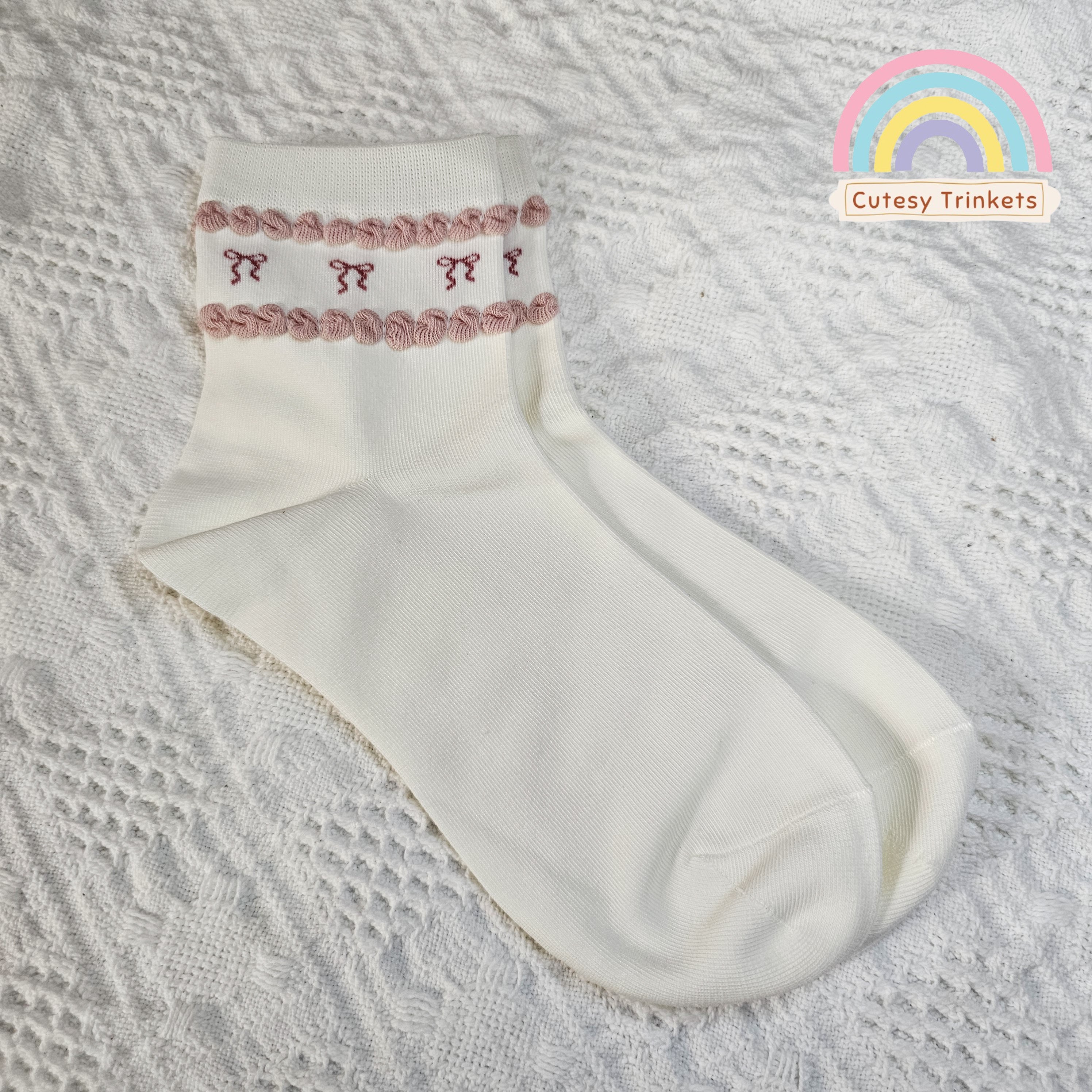 Blush Ribbon Socks