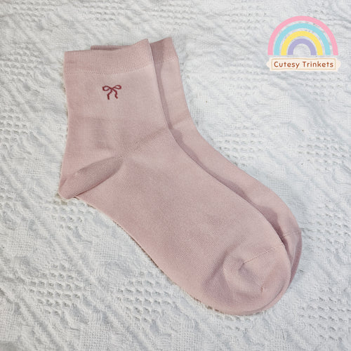 Blush Ribbon Socks