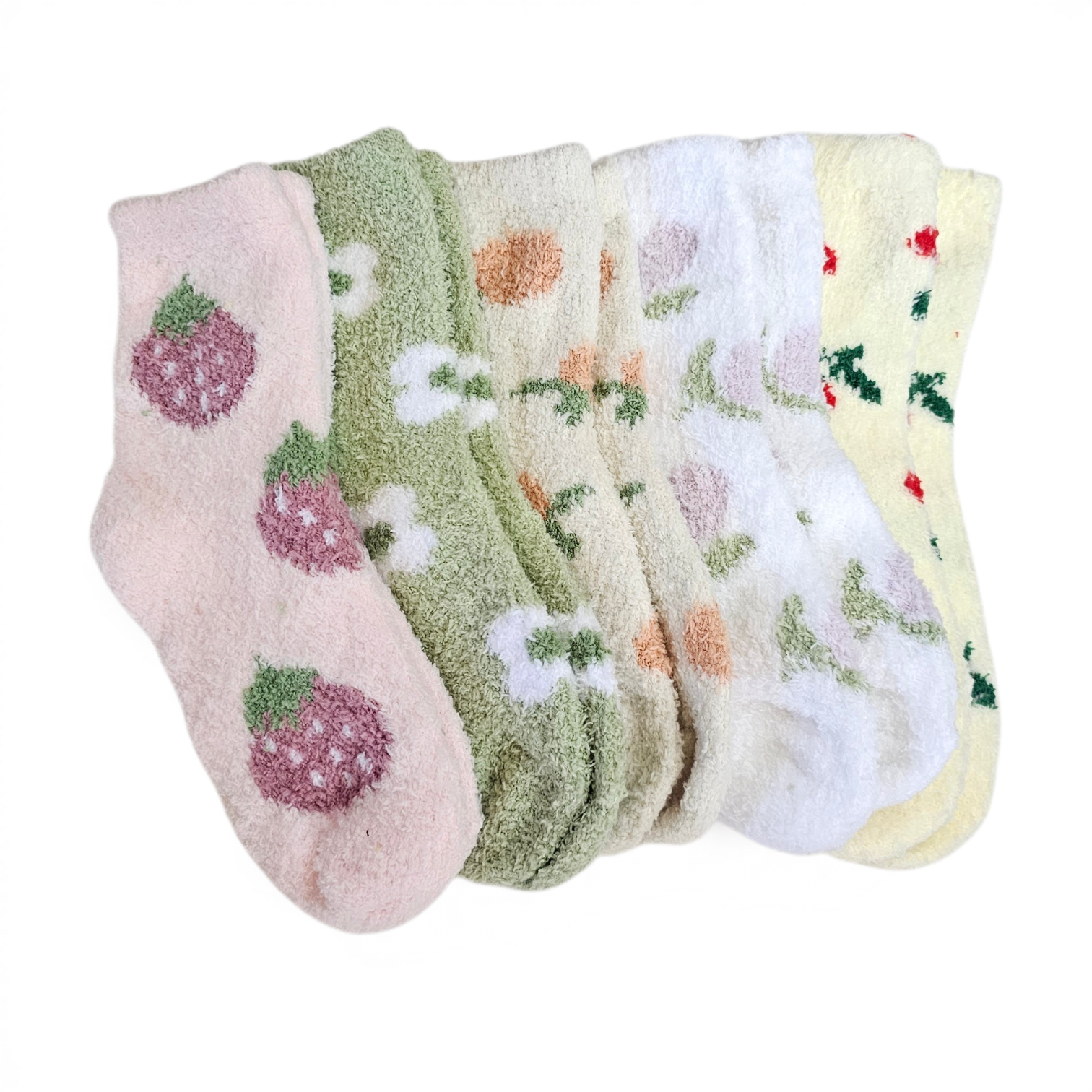 Cozy Berry Fuzzy Socks